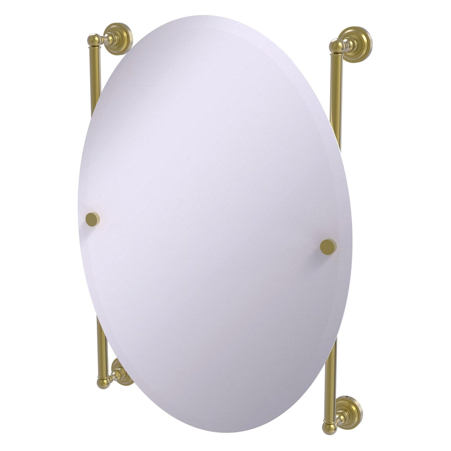 Allied Brass Dottingham 21" x 3.8" Satin Brass Solid Brass Oval Frameless Rail Mounted Mirror