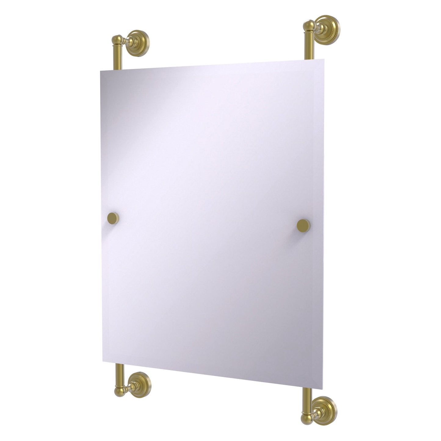 Allied Brass Dottingham 21" x 3.8" Satin Brass Solid Brass Rectangular Frameless Rail Mounted Mirror