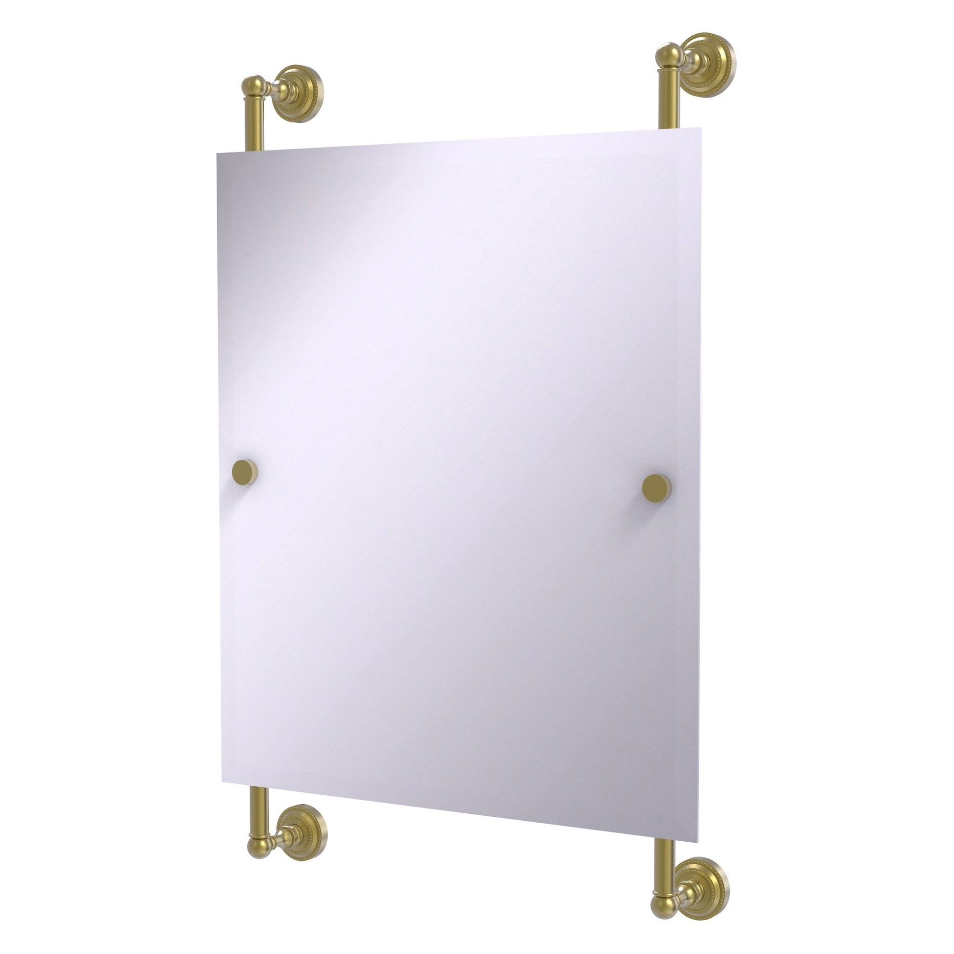 Allied Brass Dottingham 21" x 3.8" Satin Brass Solid Brass Rectangular Frameless Rail Mounted Mirror