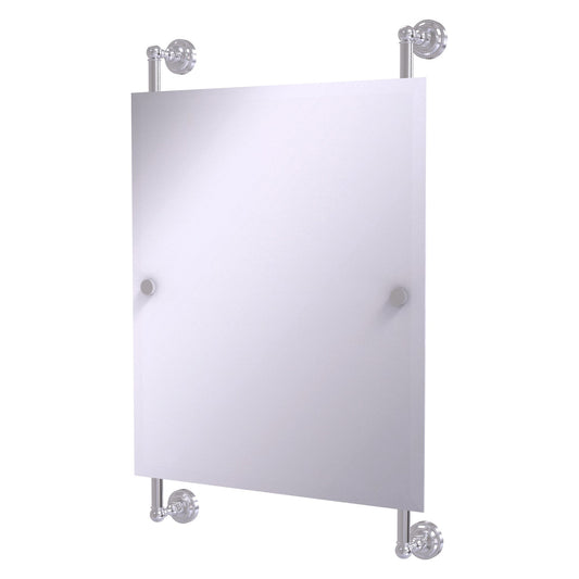 Allied Brass Dottingham 21" x 3.8" Satin Chrome Solid Brass Rectangular Frameless Rail Mounted Mirror
