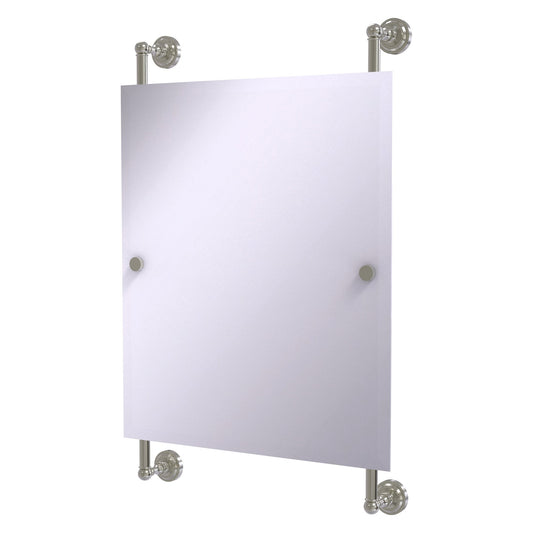 Allied Brass Dottingham 21" x 3.8" Satin Nickel Solid Brass Rectangular Frameless Rail Mounted Mirror