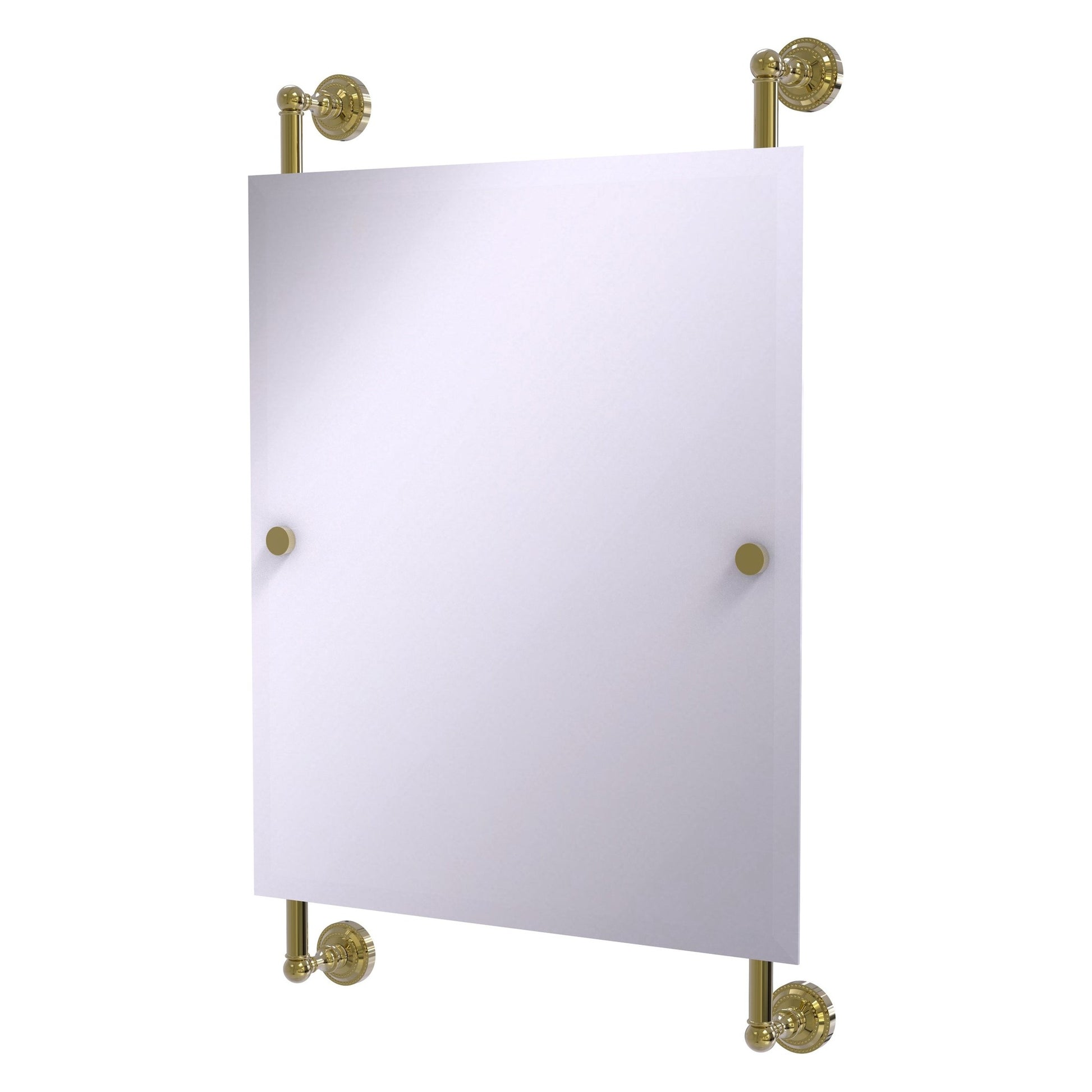 Allied Brass Dottingham 21" x 3.8" Unlacquered Brass Solid Brass Rectangular Frameless Rail Mounted Mirror