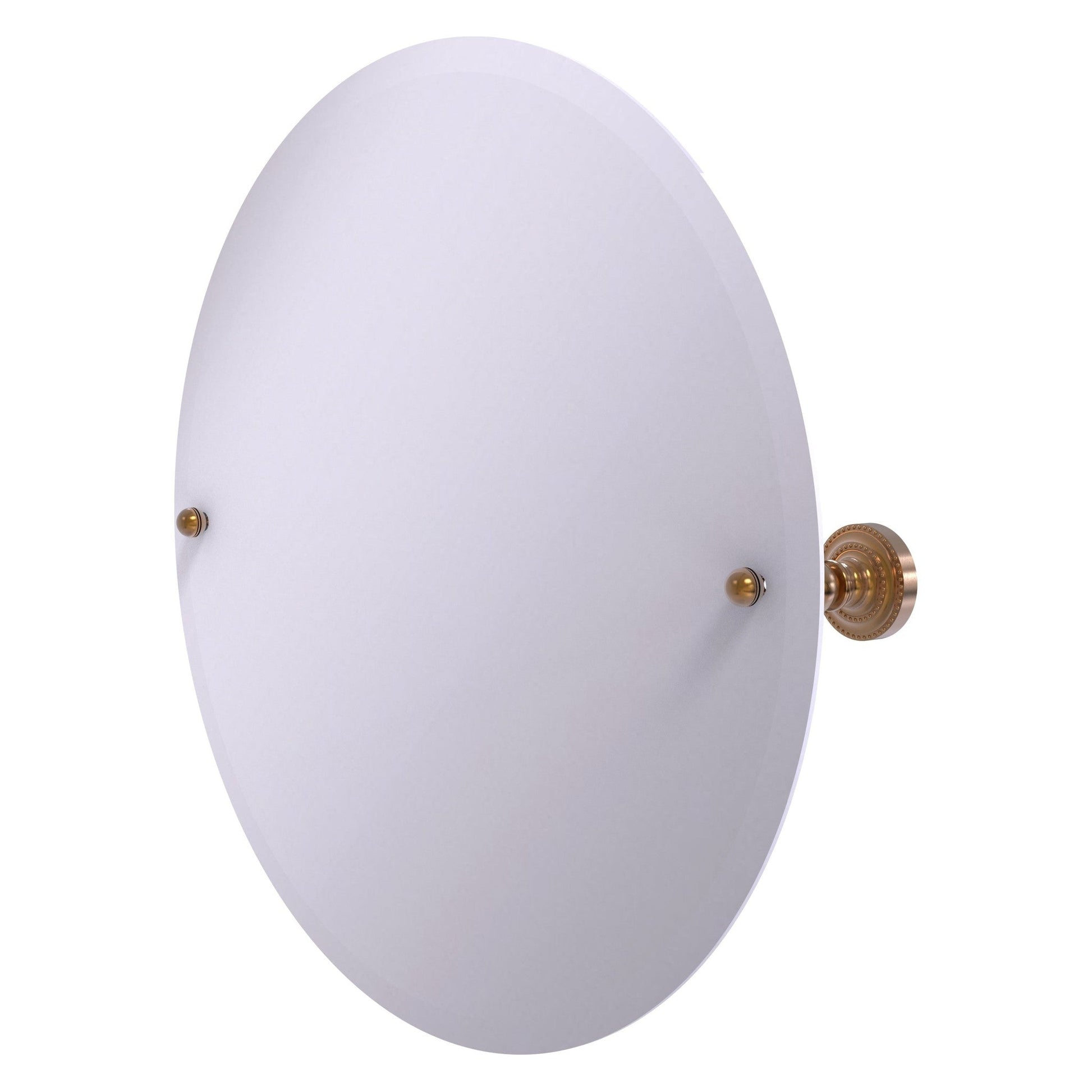 Allied Brass Dottingham 22" x 22" Brushed Bronze Solid Brass Frameless Round Tilt Mirror With Beveled Edge