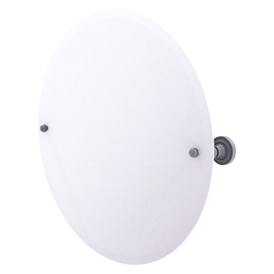 Allied Brass Dottingham 22" x 22" Matte Gray Solid Brass Frameless Round Tilt Mirror With Beveled Edge