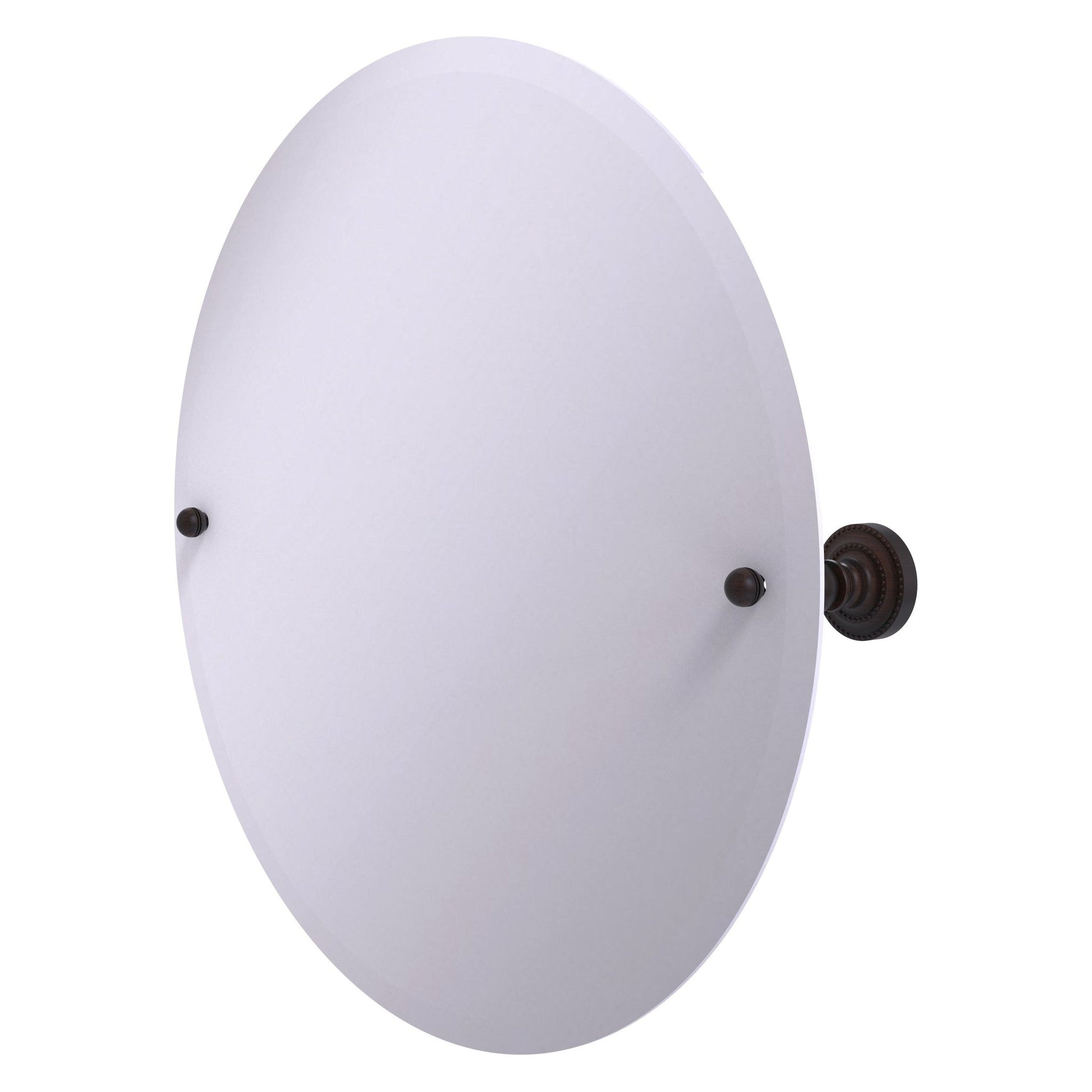 Allied Brass Dottingham 22" x 22" Venetian Bronze Solid Brass Frameless Round Tilt Mirror With Beveled Edge