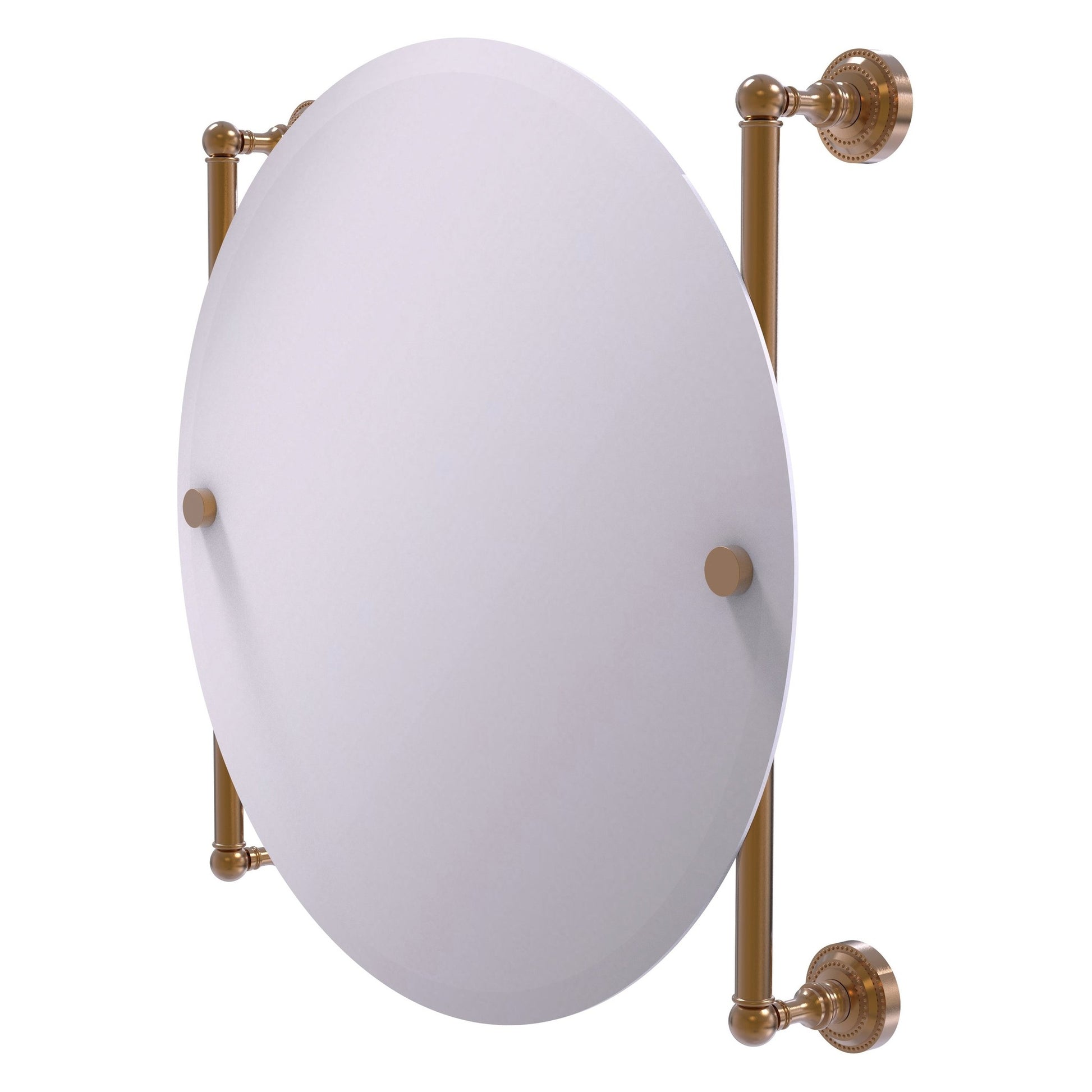 Allied Brass Dottingham 22" x 3.8" Brushed Bronze Solid Brass Round Frameless Rail Mounted Mirror