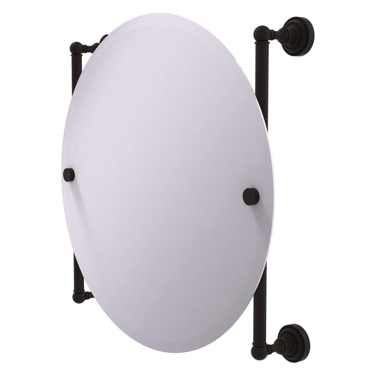 Allied Brass Dottingham 22" x 3.8" Oil Rubbed Bronze Solid Brass Round Frameless Rail Mounted Mirror