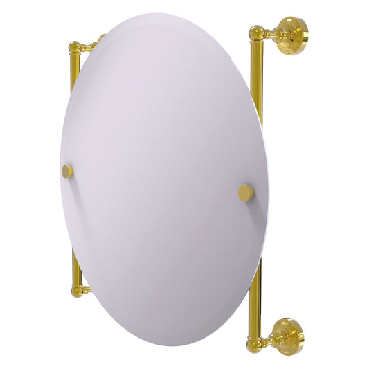 Allied Brass Dottingham 22" x 3.8" Polished Brass Solid Brass Round Frameless Rail Mounted Mirror
