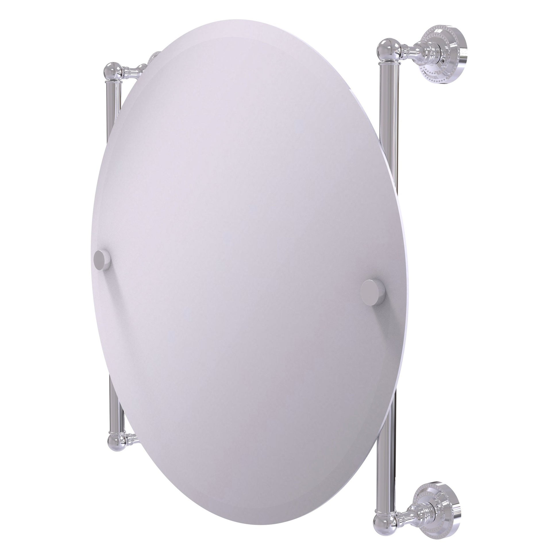 Allied Brass Dottingham 22" x 3.8" Polished Chrome Solid Brass Round Frameless Rail Mounted Mirror