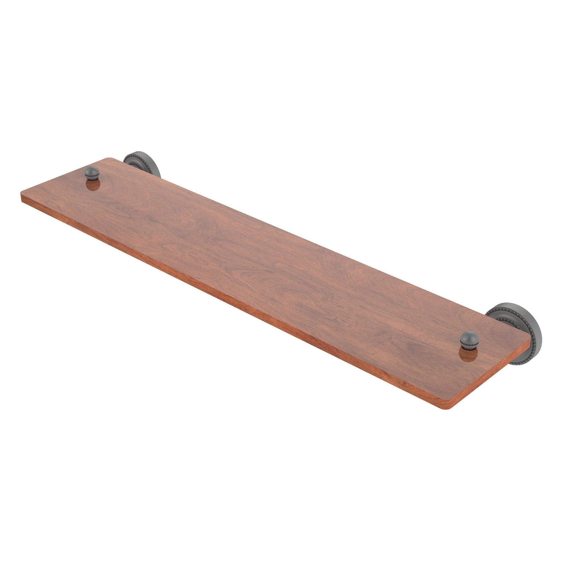 Allied Brass Dottingham 22" x 5" Matte Gray Solid Brass Solid IPE Ironwood Shelf
