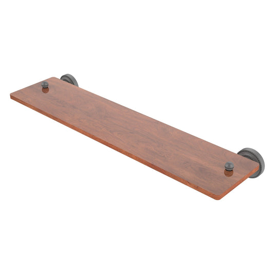 Allied Brass Dottingham 22" x 5" Matte Gray Solid Brass Solid IPE Ironwood Shelf