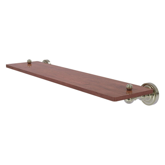 Allied Brass Dottingham 22" x 5" Polished Nickel Solid Brass Solid IPE Ironwood Shelf