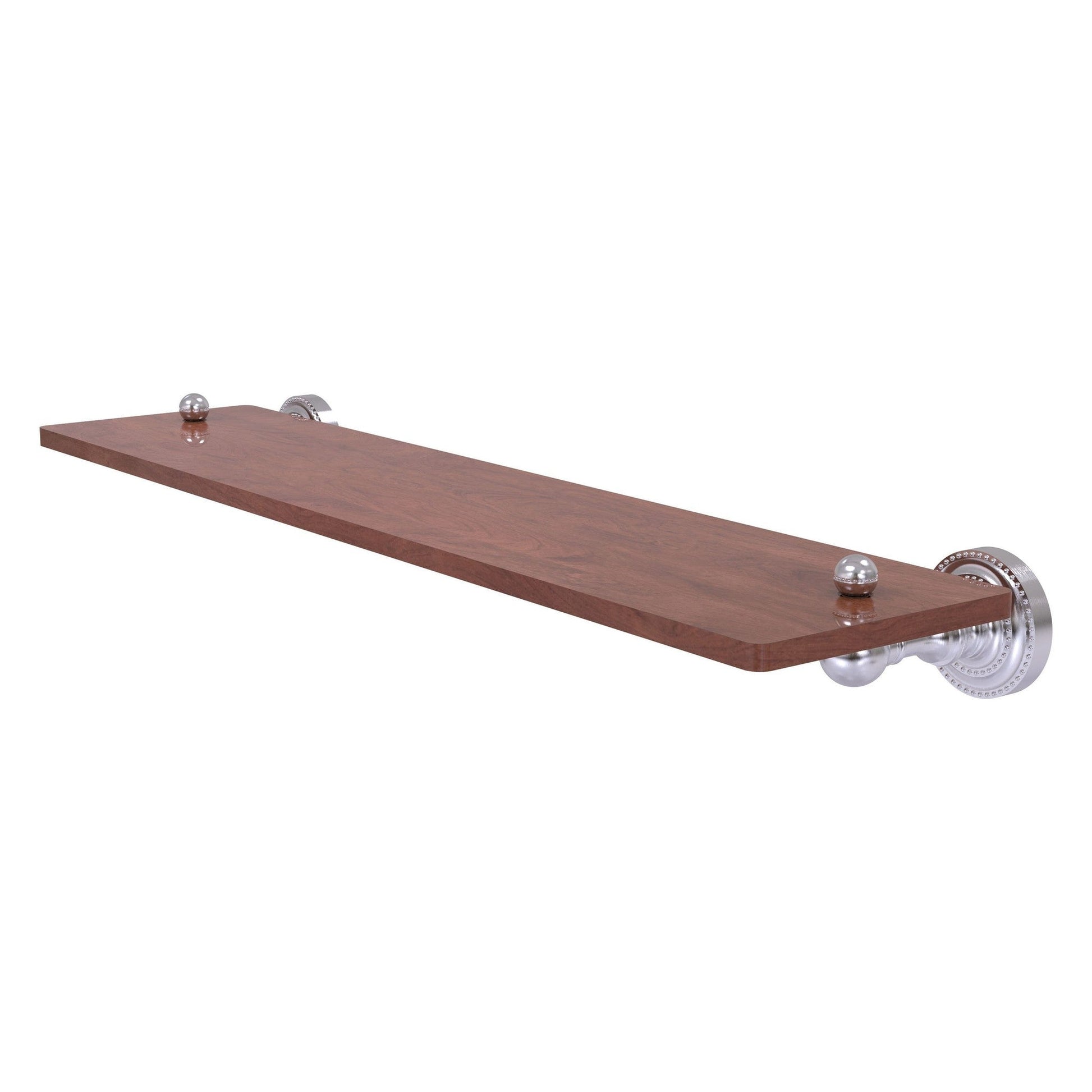 Allied Brass Dottingham 22" x 5" Satin Chrome Solid Brass Solid IPE Ironwood Shelf
