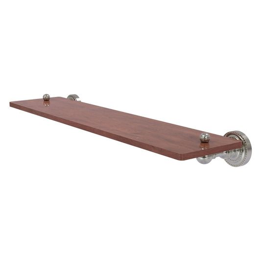 Allied Brass Dottingham 22" x 5" Satin Nickel Solid Brass Solid IPE Ironwood Shelf