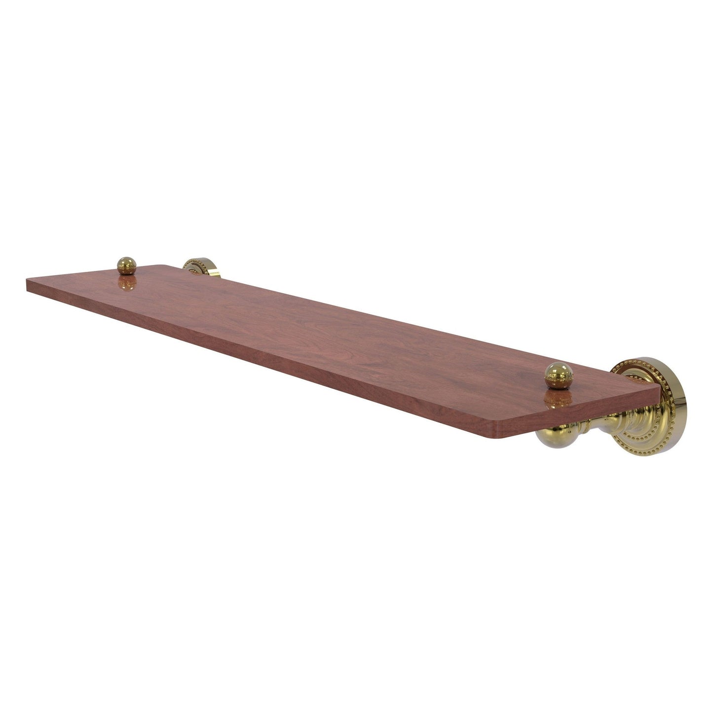 Allied Brass Dottingham 22" x 5" Unlacquered Brass Solid Brass Solid IPE Ironwood Shelf