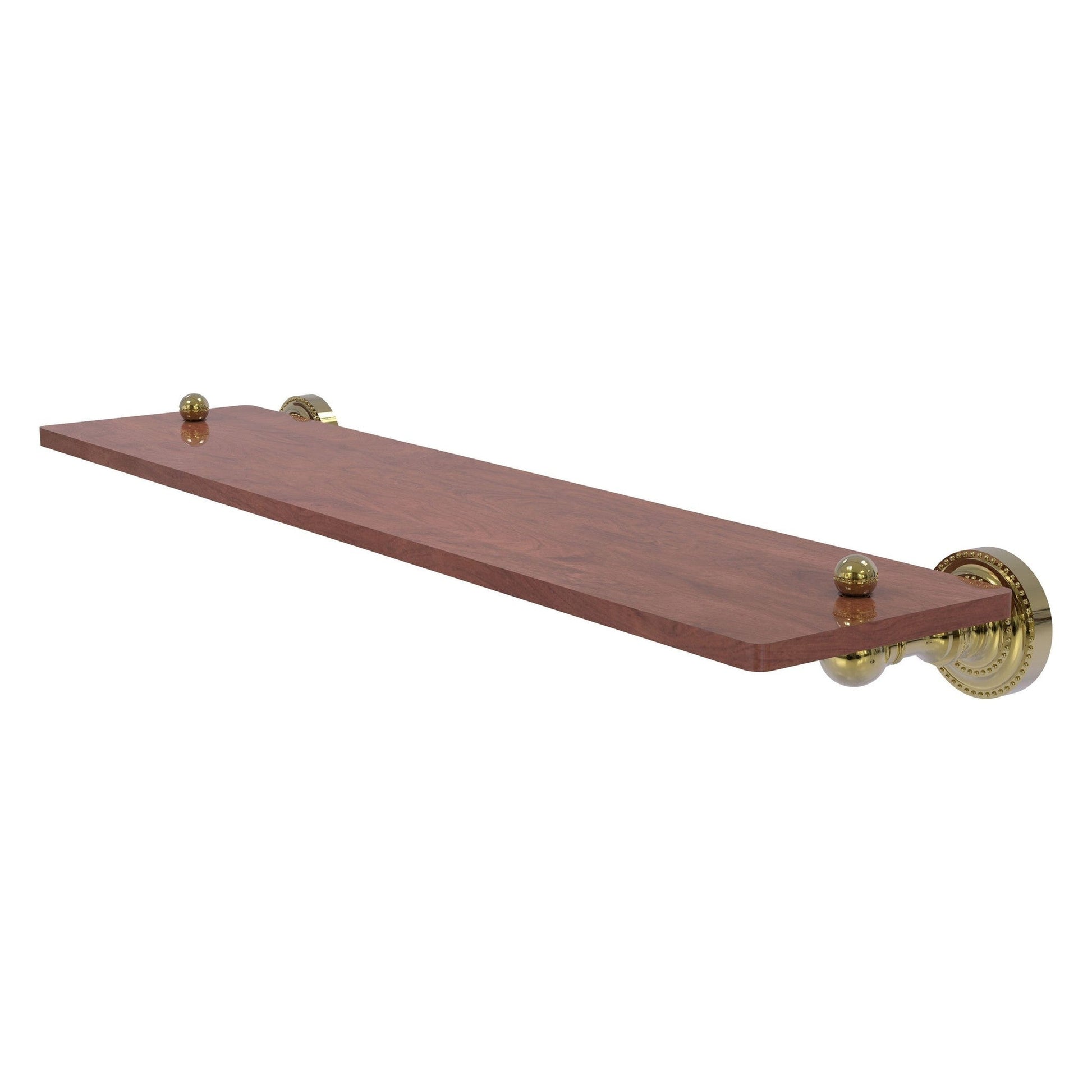 Allied Brass Dottingham 22" x 5" Unlacquered Brass Solid Brass Solid IPE Ironwood Shelf
