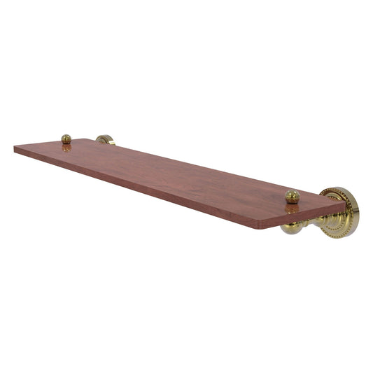 Allied Brass Dottingham 22" x 5" Unlacquered Brass Solid Brass Solid IPE Ironwood Shelf