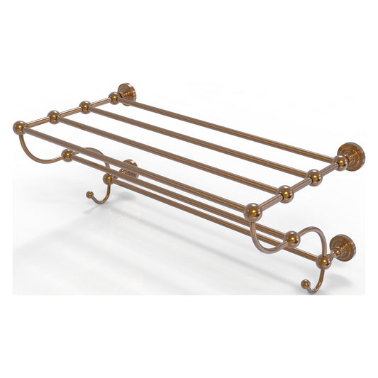Allied Brass Dottingham 24" x 14" Brushed Bronze Solid Brass Train Rack Towel Shelf