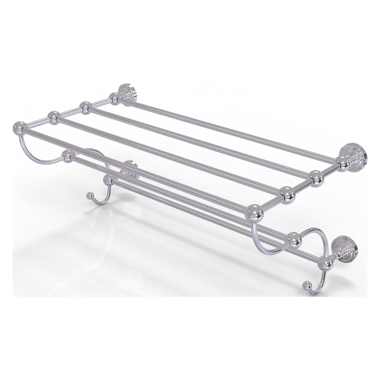 Allied Brass Dottingham 24" x 14" Polished Chrome Solid Brass Train Rack Towel Shelf