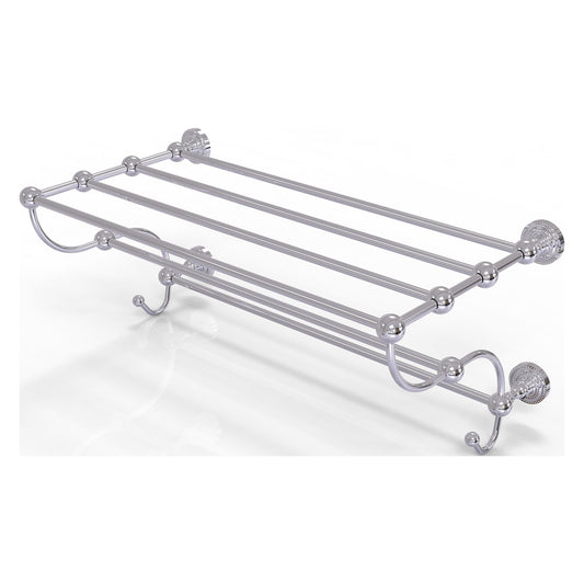 Allied Brass Dottingham 24" x 14" Polished Chrome Solid Brass Train Rack Towel Shelf