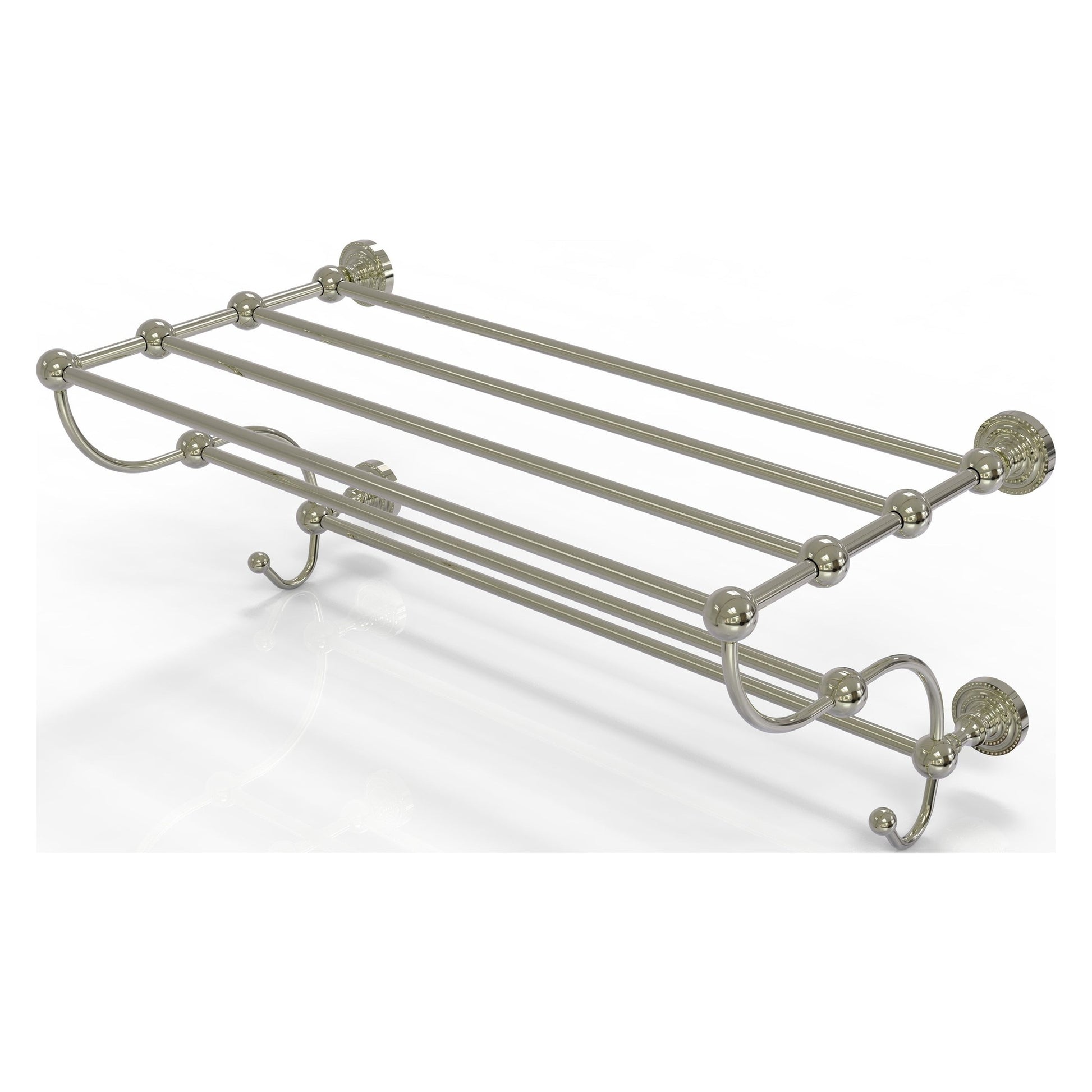 Allied Brass Dottingham 24" x 14" Polished Nickel Solid Brass Train Rack Towel Shelf