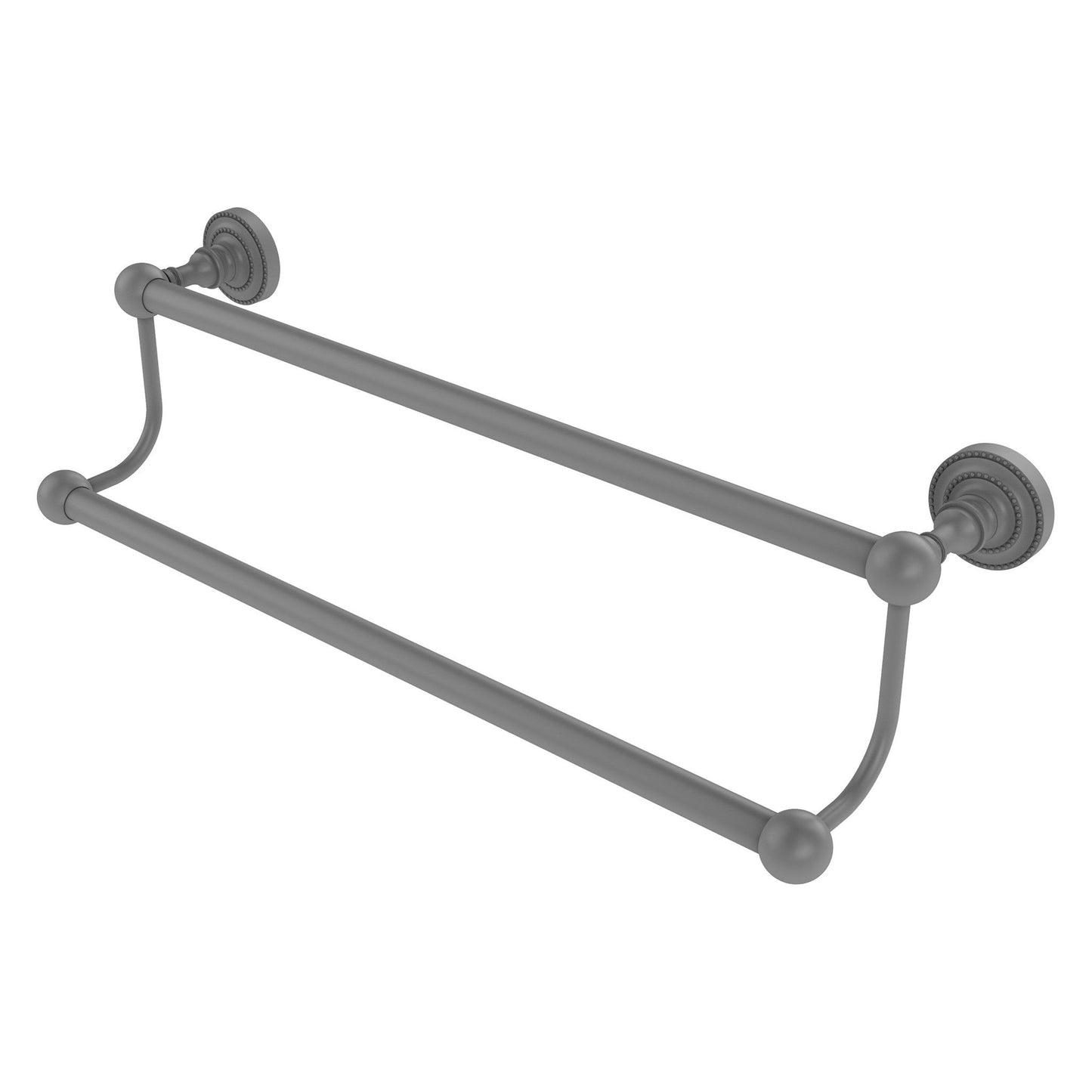 Allied Brass Dottingham 24" x 26" Matte Gray Solid Brass Double Towel Bar