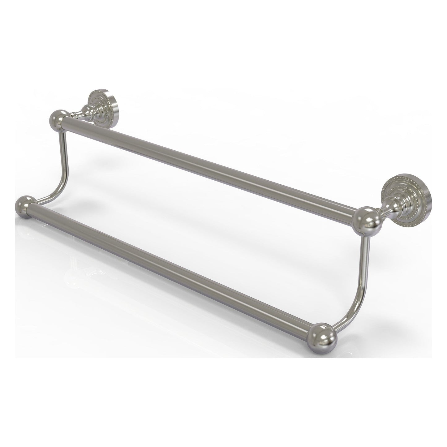 Allied Brass Dottingham 24" x 26" Satin Nickel Solid Brass Double Towel Bar
