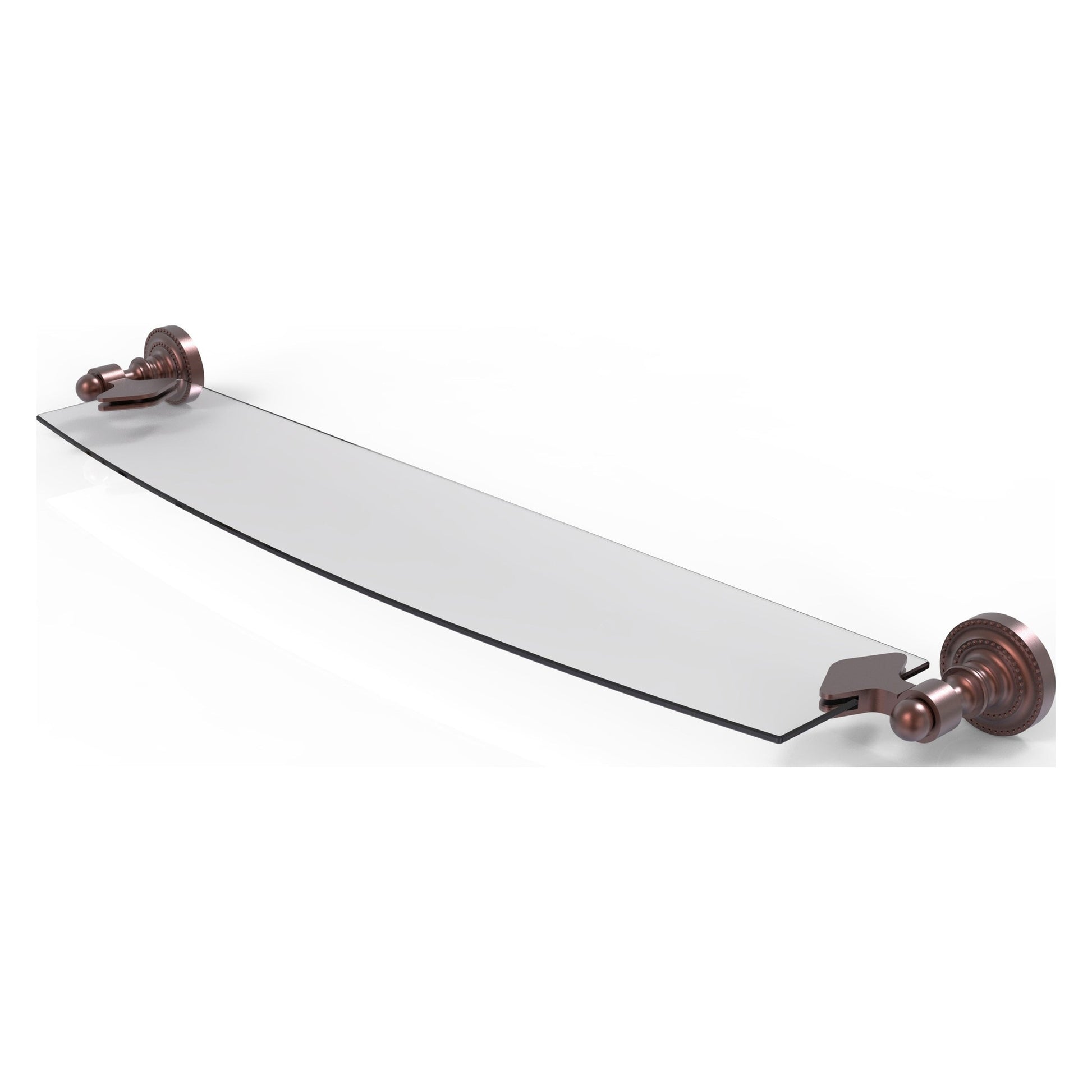 Allied Brass Dottingham 24" x 5" Antique Copper Solid Brass Glass Shelf