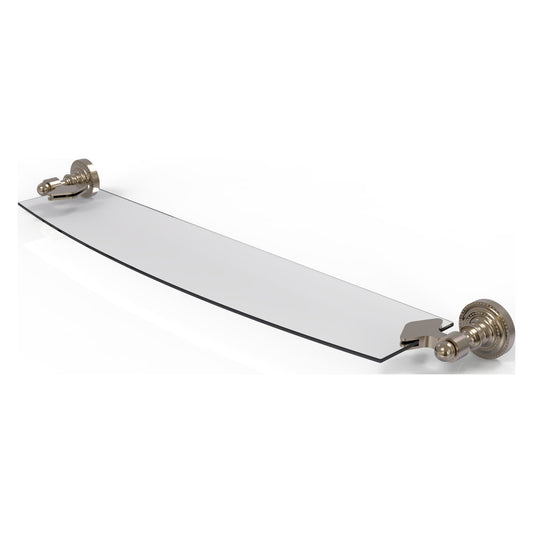 Allied Brass Dottingham 24" x 5" Polished Nickel Solid Brass Glass Shelf