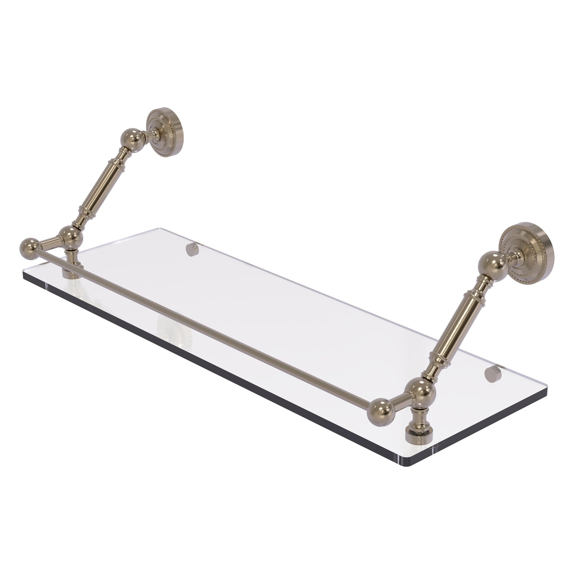 Allied Brass Dottingham 16 in. Double Glass Shelf with Gallery