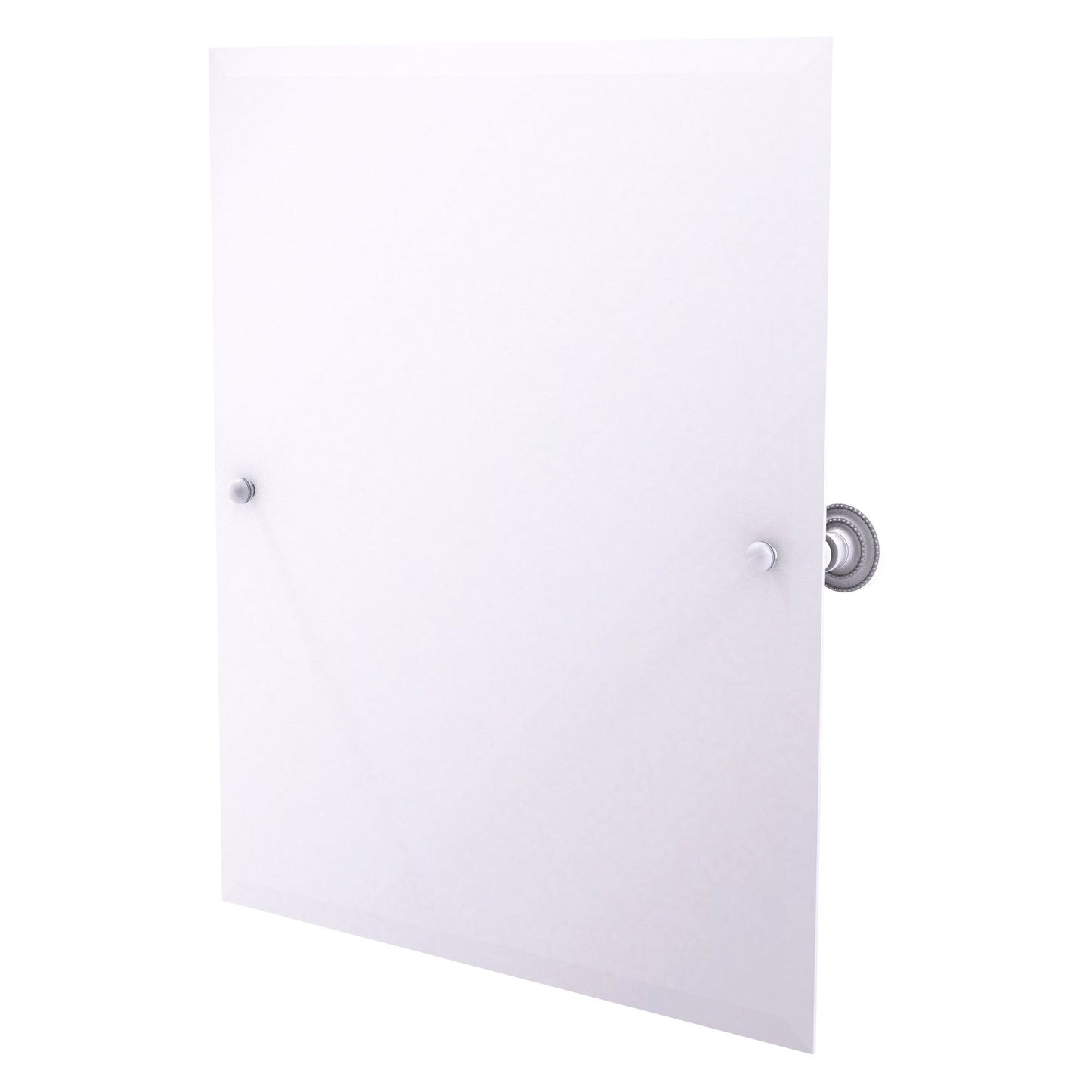 Allied Brass Dottingham 26" x 21" Matte White Solid Brass Frameless Rectangular Tilt Mirror With Beveled Edge