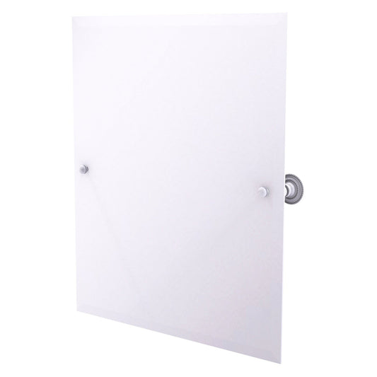 Allied Brass Dottingham 26" x 21" Matte White Solid Brass Frameless Rectangular Tilt Mirror With Beveled Edge