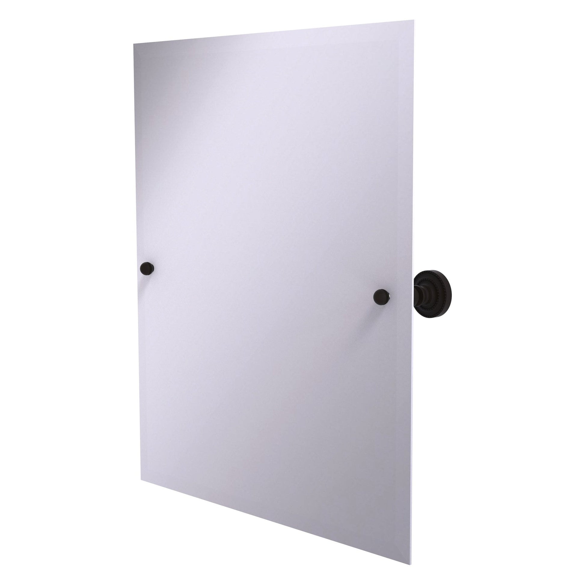 Allied Brass Dottingham 26" x 21" Oil Rubbed Bronze Solid Brass Frameless Rectangular Tilt Mirror With Beveled Edge
