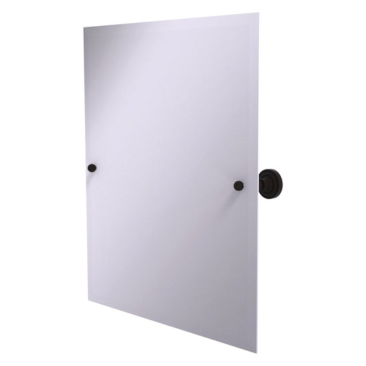 Allied Brass Dottingham 26" x 21" Oil Rubbed Bronze Solid Brass Frameless Rectangular Tilt Mirror With Beveled Edge