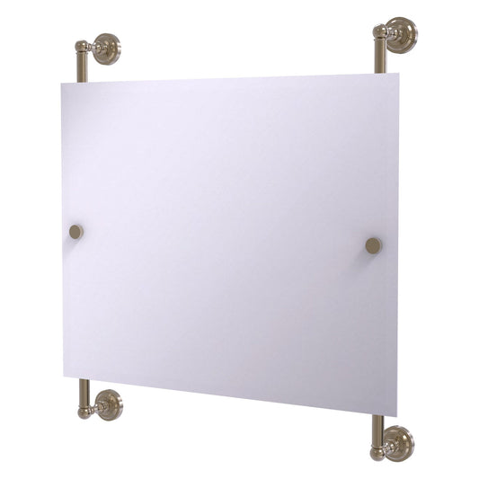 Allied Brass Dottingham 26" x 3.8" Antique Pewter Solid Brass Rectangular Frameless Rail Mounted Mirror