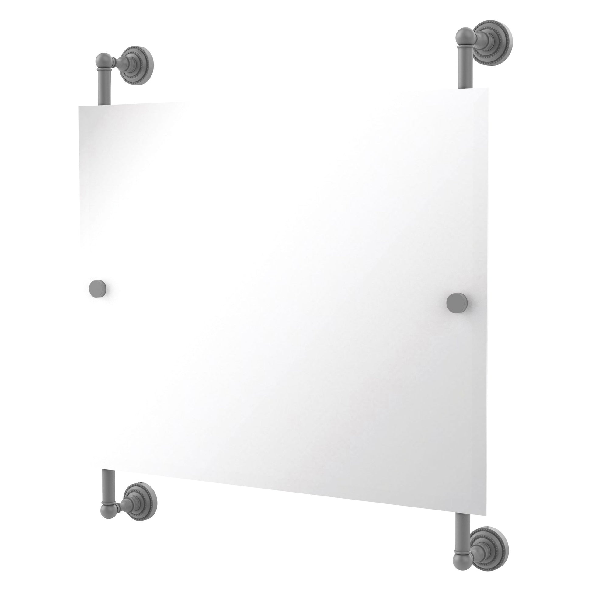 Allied Brass Dottingham 26" x 3.8" Matte Gray Solid Brass Rectangular Frameless Rail Mounted Mirror