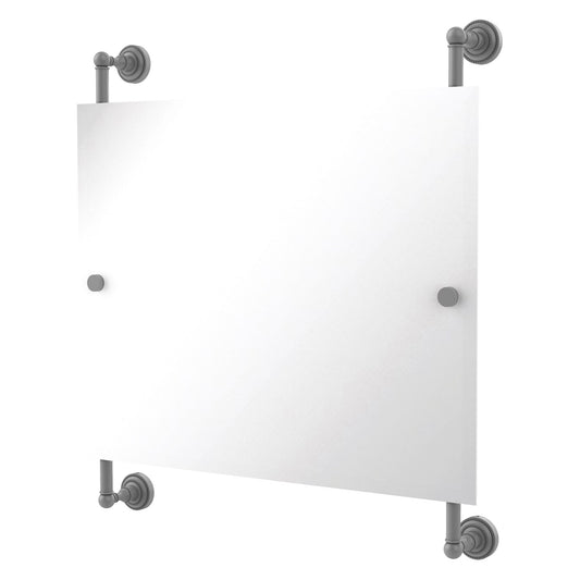 Allied Brass Dottingham 26" x 3.8" Matte Gray Solid Brass Rectangular Frameless Rail Mounted Mirror