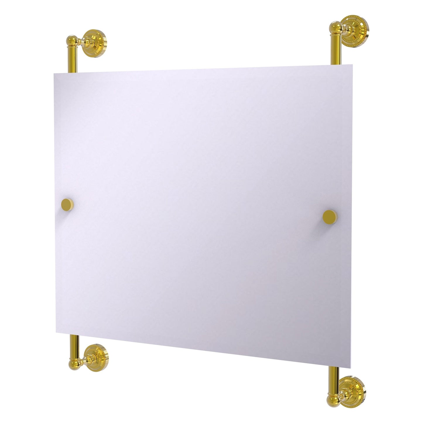 Allied Brass Dottingham 26" x 3.8" Polished Brass Solid Brass Rectangular Frameless Rail Mounted Mirror
