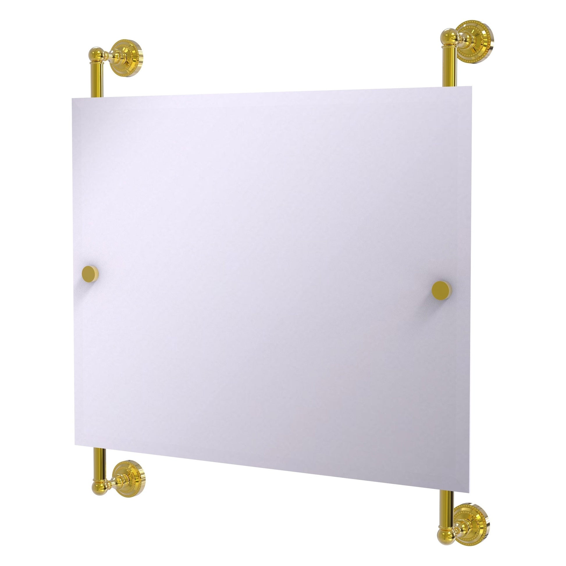 Allied Brass Dottingham 26" x 3.8" Polished Brass Solid Brass Rectangular Frameless Rail Mounted Mirror