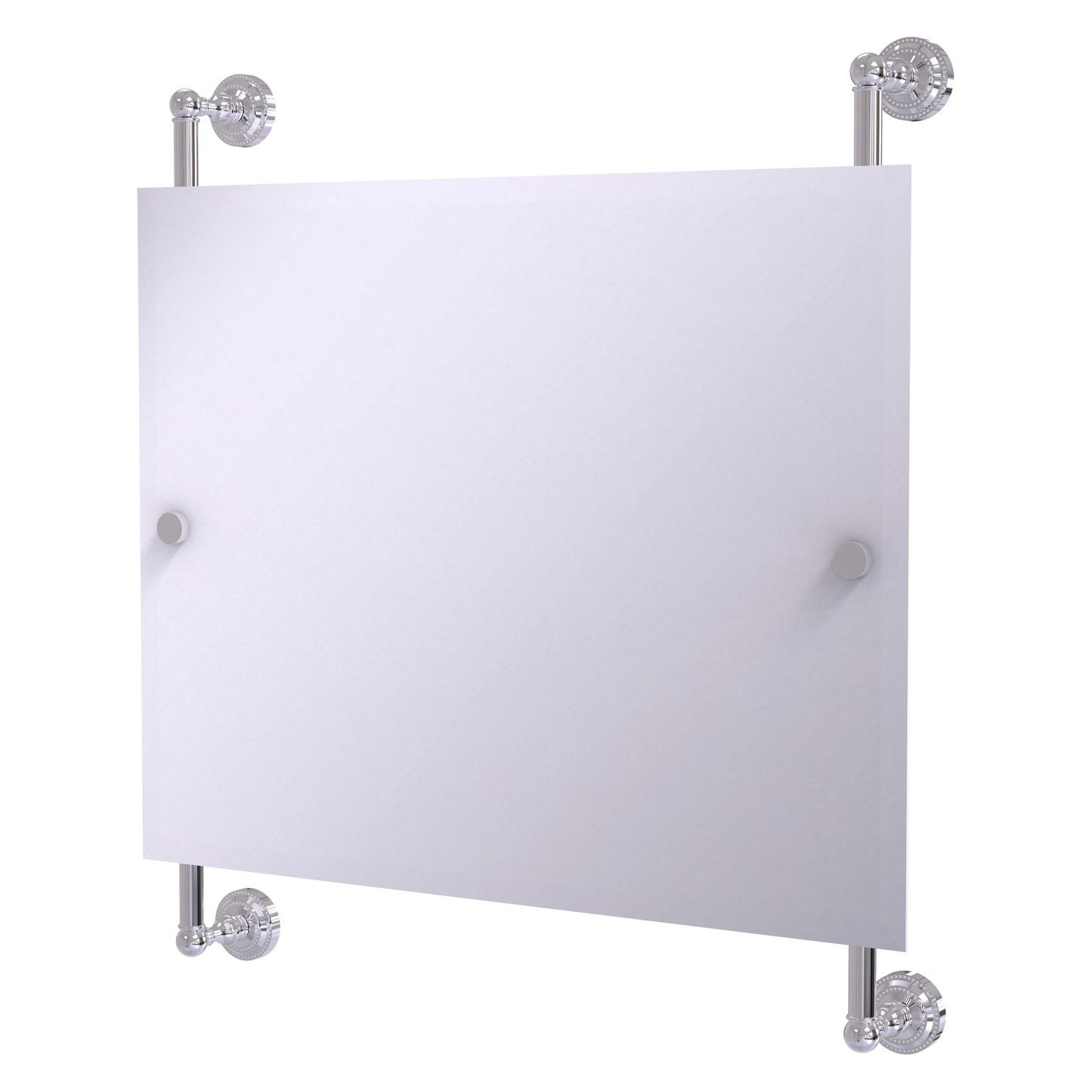 Allied Brass Dottingham 26" x 3.8" Polished Chrome Solid Brass Rectangular Frameless Rail Mounted Mirror