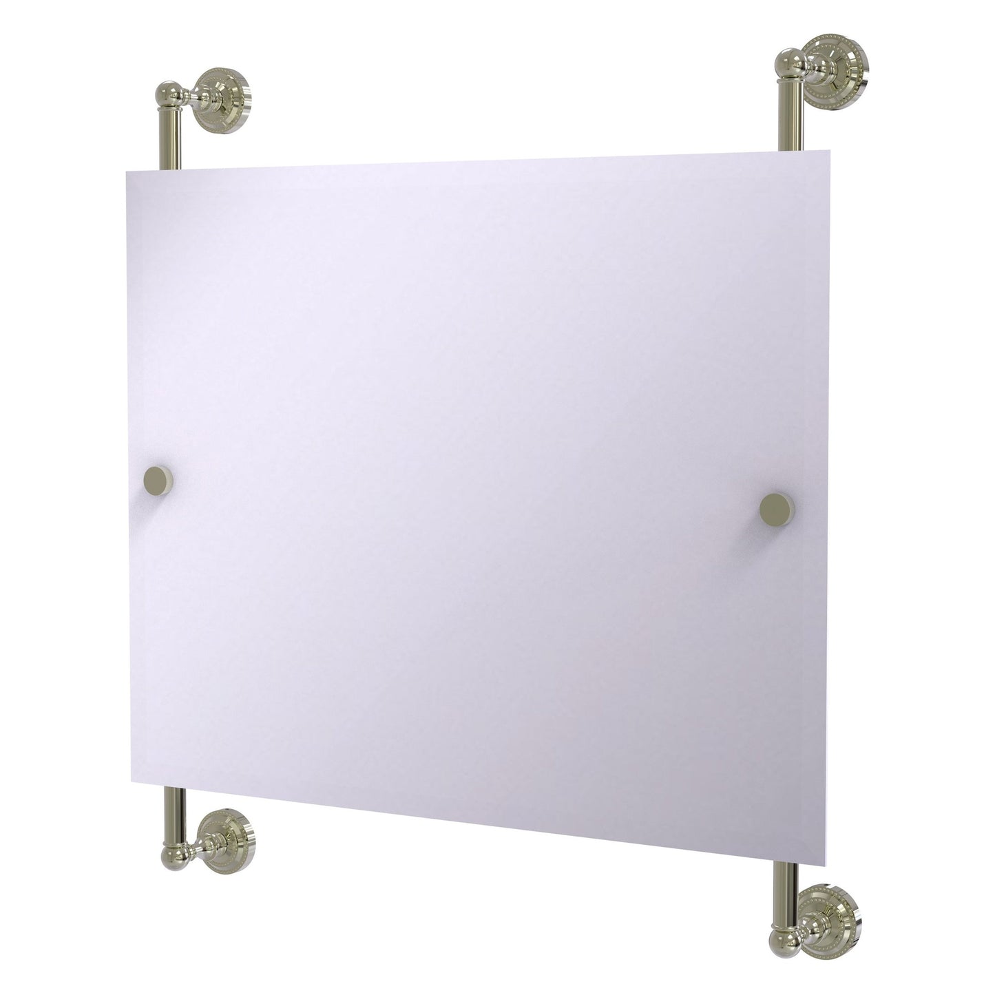 Allied Brass Dottingham 26" x 3.8" Polished Nickel Solid Brass Rectangular Frameless Rail Mounted Mirror