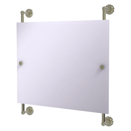 Allied Brass Dottingham 26" x 3.8" Polished Nickel Solid Brass Rectangular Frameless Rail Mounted Mirror