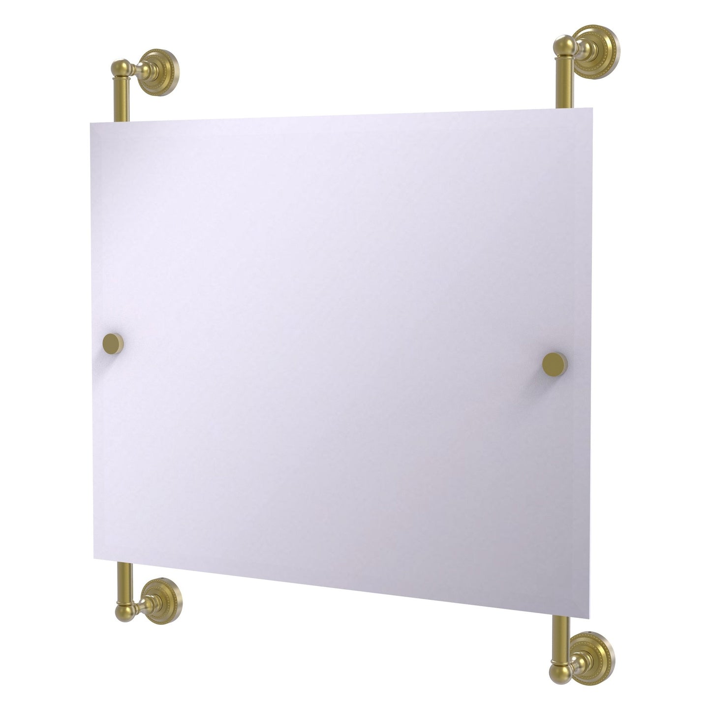 Allied Brass Dottingham 26" x 3.8" Satin Brass Solid Brass Rectangular Frameless Rail Mounted Mirror