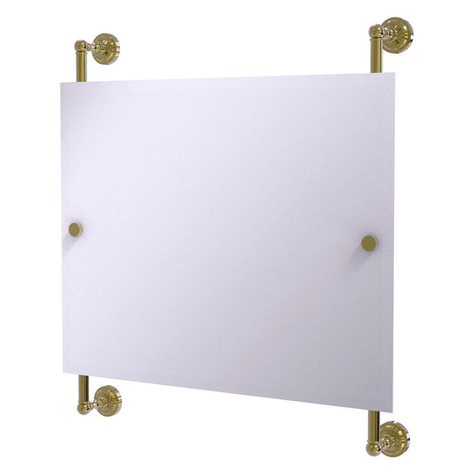 Allied Brass Dottingham 26" x 3.8" Unlacquered Brass Solid Brass Rectangular Frameless Rail Mounted Mirror