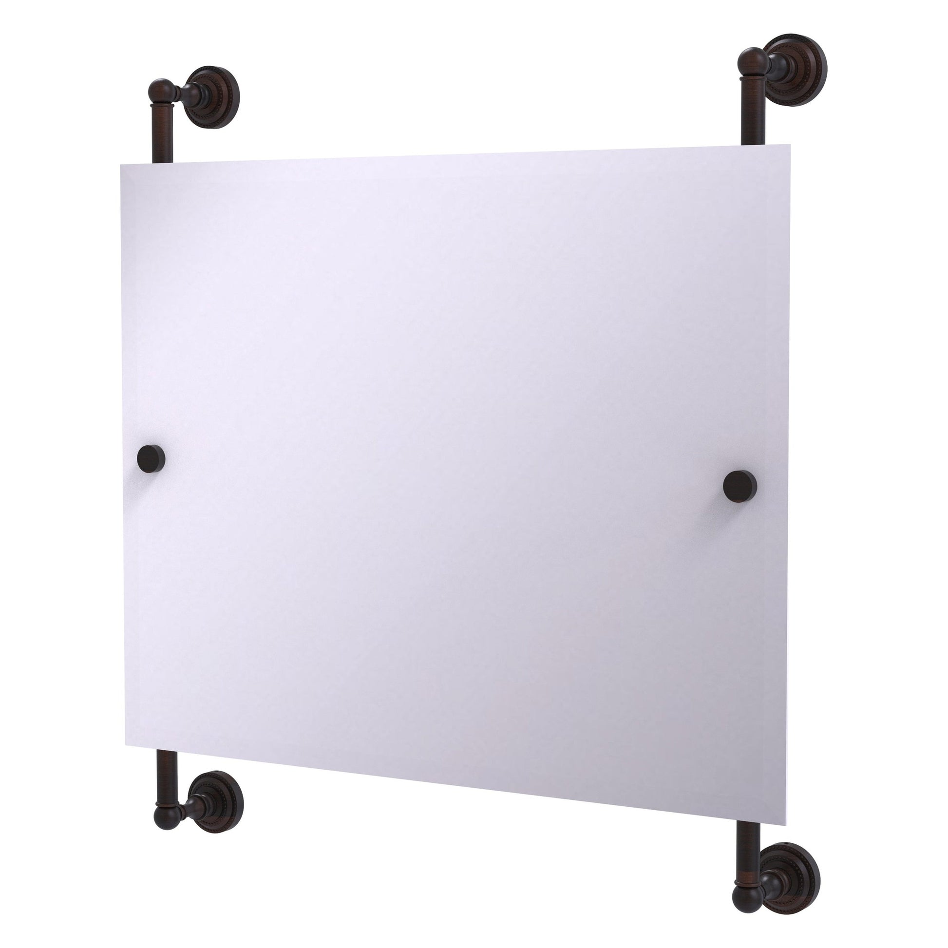 Allied Brass Dottingham 26" x 3.8" Venetian Bronze Solid Brass Rectangular Frameless Rail Mounted Mirror