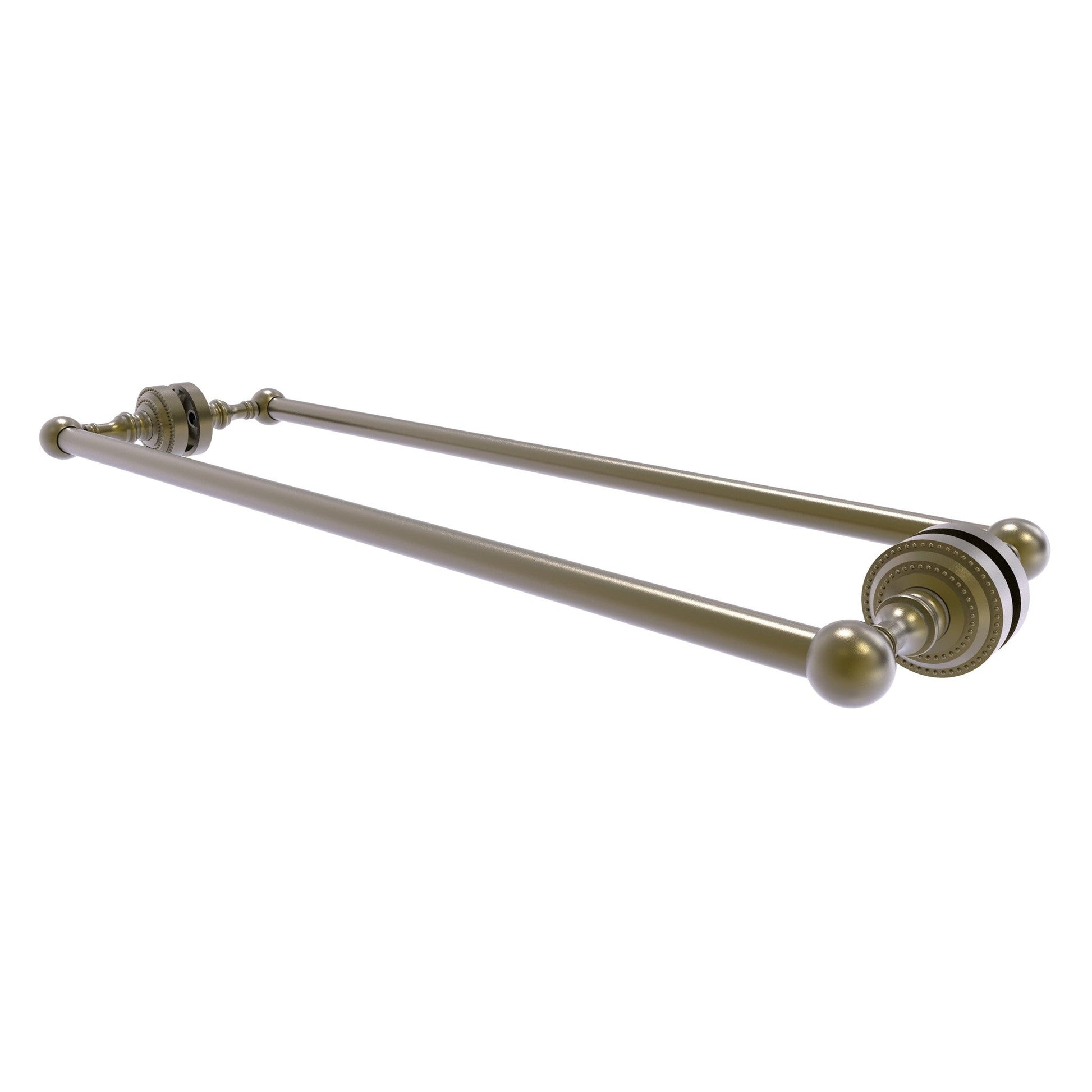 Allied Brass Dottingham 26" x 7.8" Antique Brass Solid Brass Back-to-Back Shower Door Towel Bar
