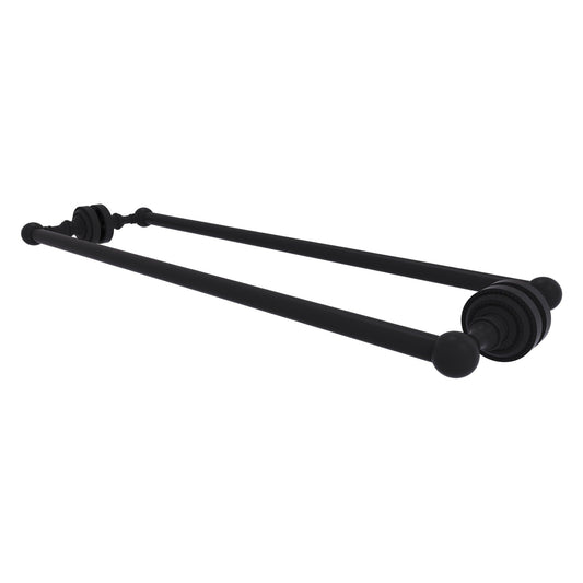 Allied Brass Dottingham 26" x 7.8" Matte Black Solid Brass Back-to-Back Shower Door Towel Bar