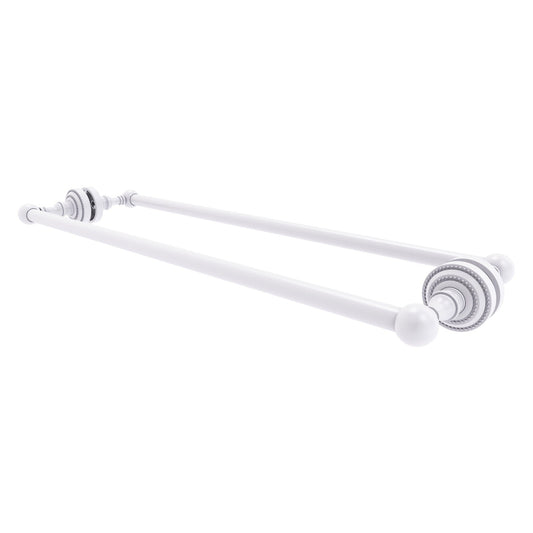 Allied Brass Dottingham 26" x 7.8" Matte White Solid Brass Back-to-Back Shower Door Towel Bar