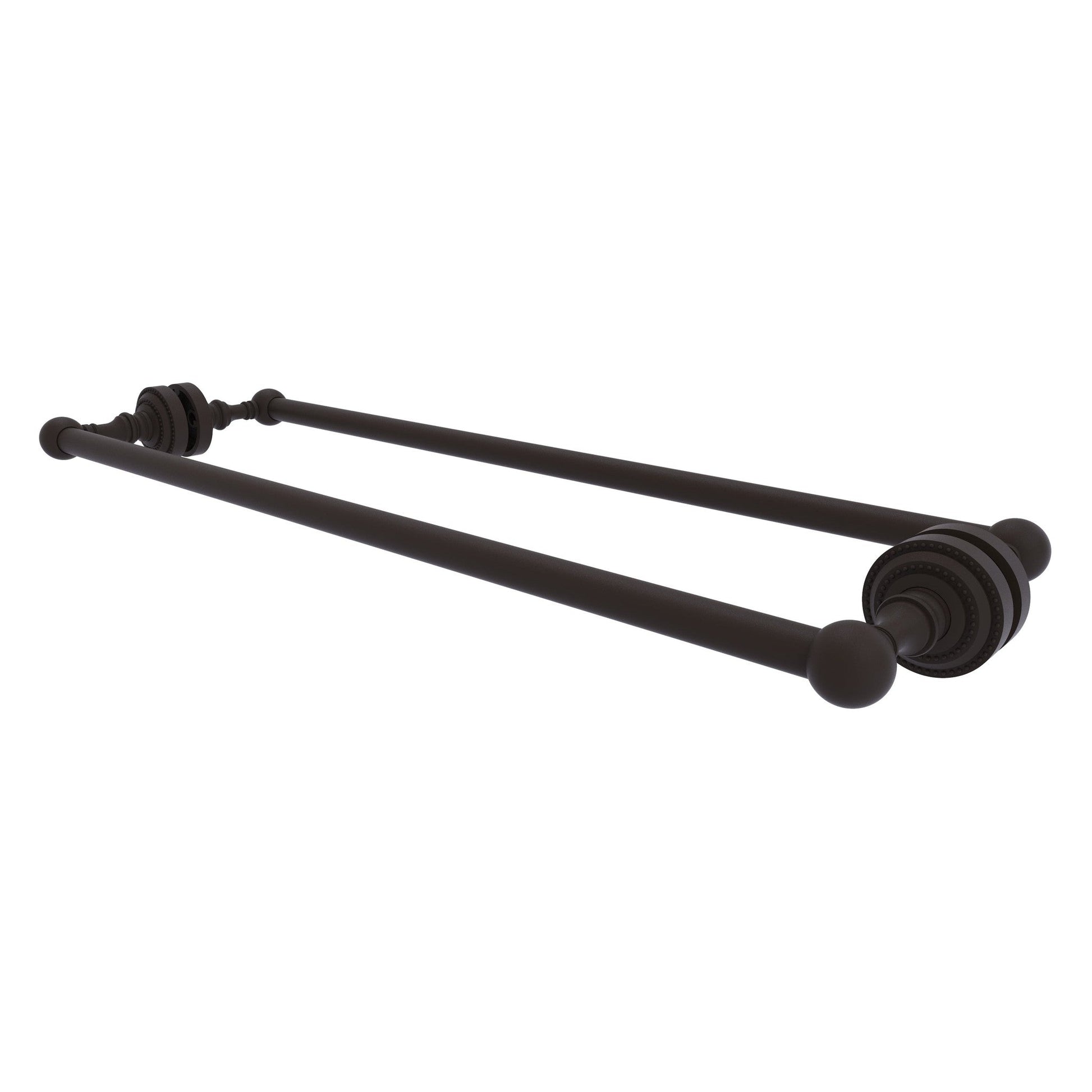 Allied Brass Dottingham 26" x 7.8" Oil Rubbed Bronze Solid Brass Back-to-Back Shower Door Towel Bar