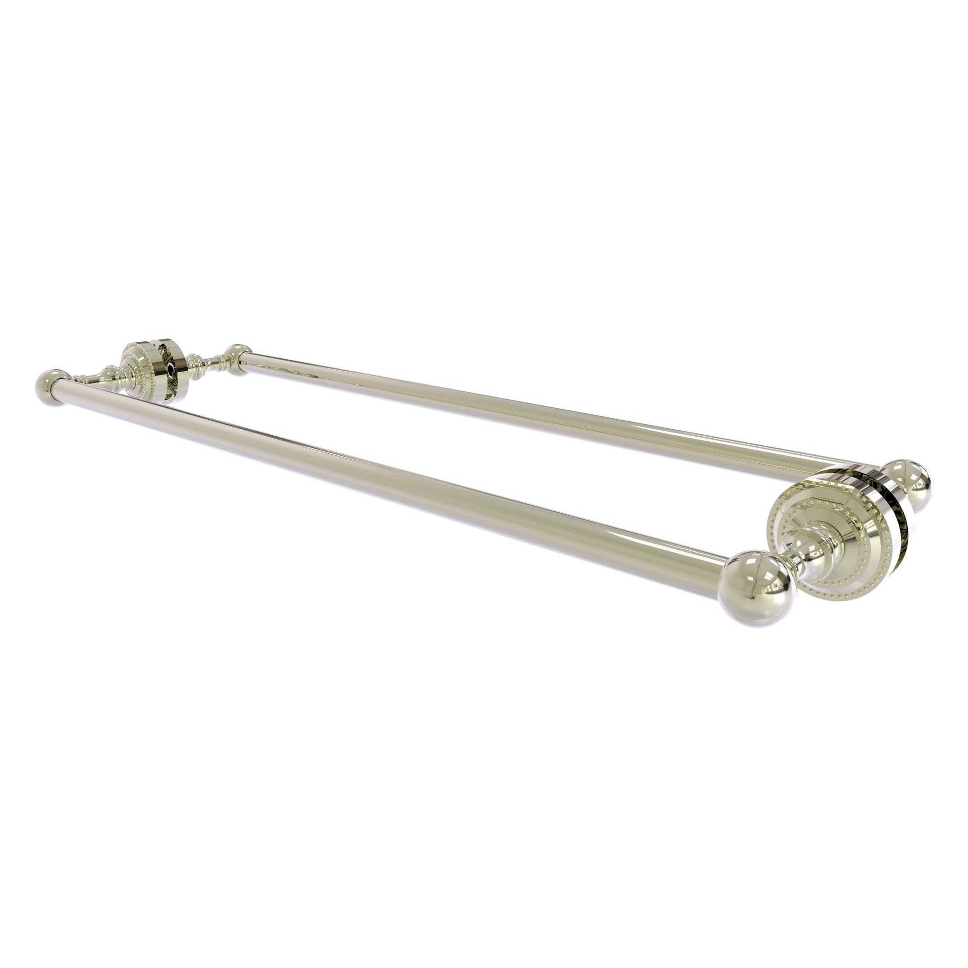 Allied Brass Dottingham 26" x 7.8" Polished Nickel Solid Brass Back-to-Back Shower Door Towel Bar